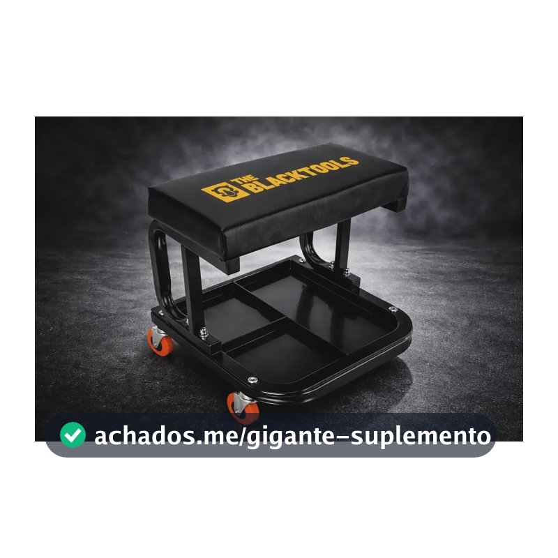 Banqueta Banquinho Mecânico Assento Fixo Oficina Preto