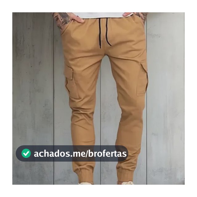 Calça Cargo Jogger Masculina 6 Bolsos Sarja Casual Slim