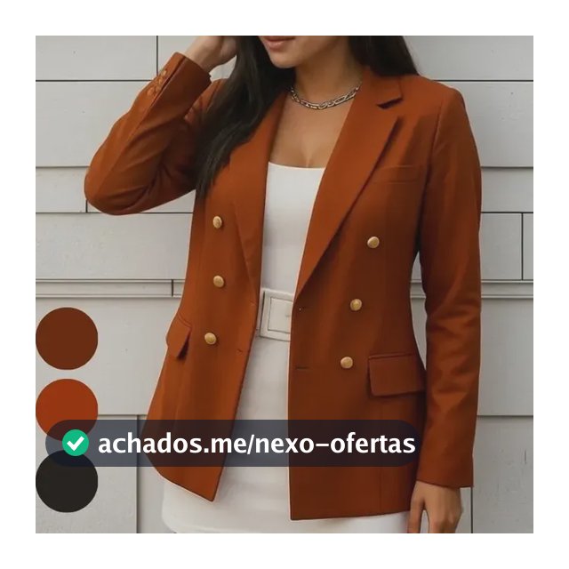Blazer Feminino Alfaiataria Manga Longa Social Inverno