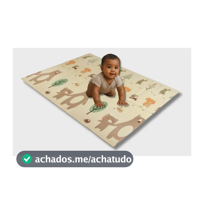 Tapete Tatame Infantil Emborrachado Dobrável Dupla Face Floresta Dos Ursos Floresta Dos Ursos