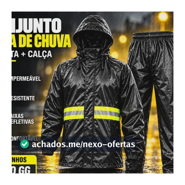 Capa De Chuva Motoqueiro Motoboy Moto Conjunto Impermeável Preto G