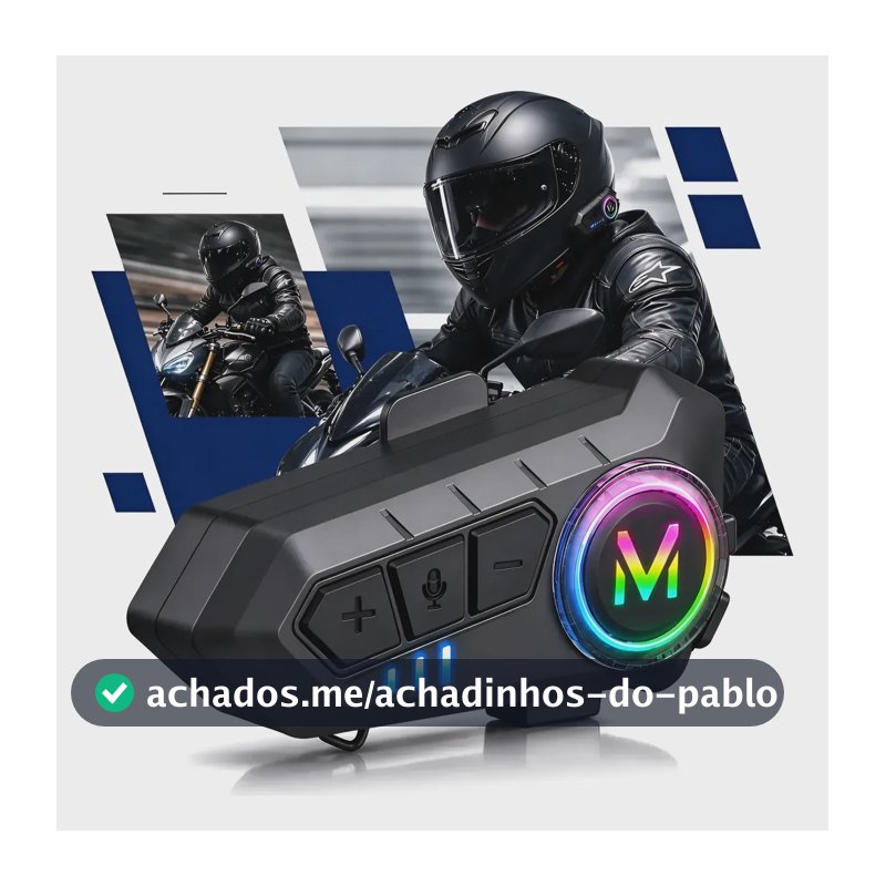 Fone De Ouvido Para Capacete Bluetooth Headset Rgb Sem Fio