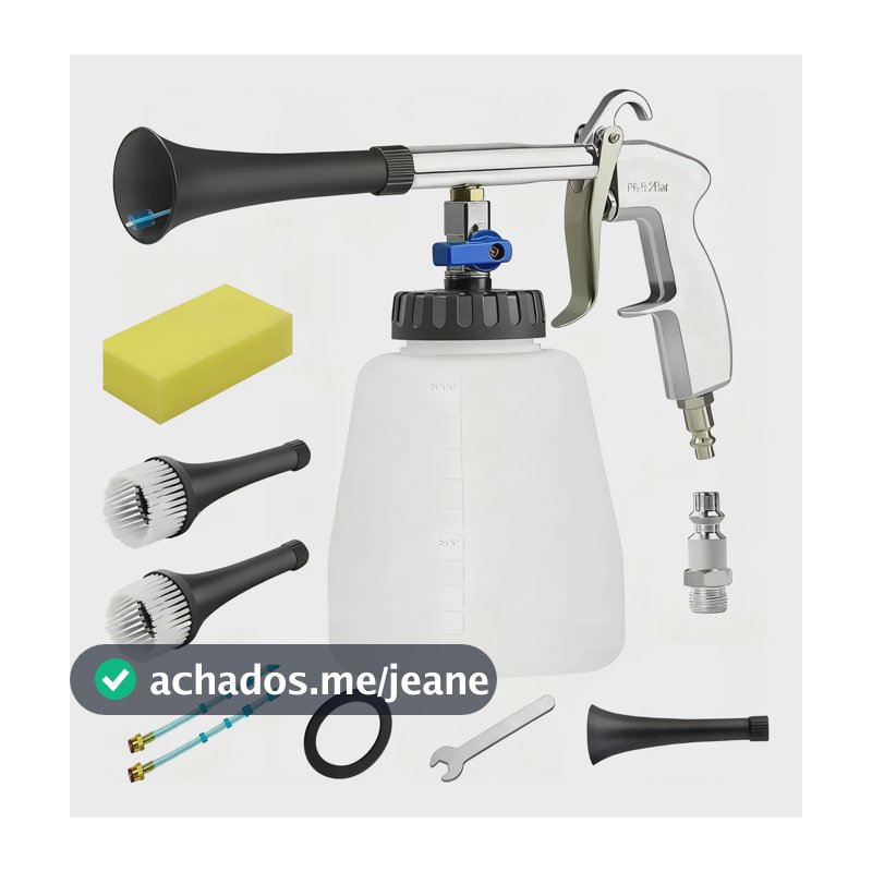 Pistola Tornador Pneumática Rolamentada C/ Escovas E Esponjas