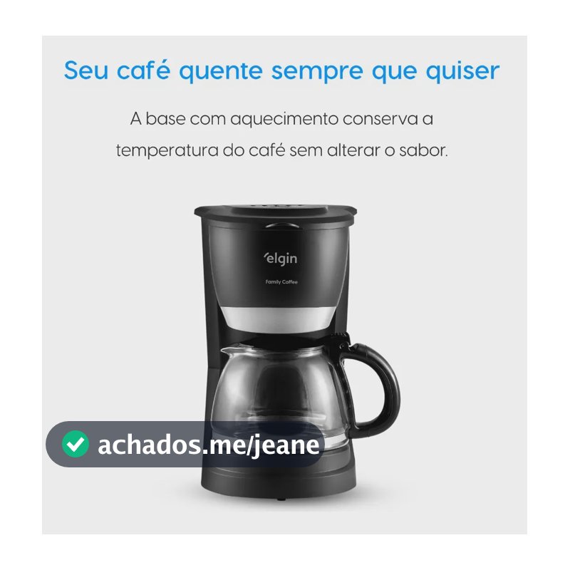 Cafeteira Elétrica 30 Xícaras Elgin Family Coffee Preta