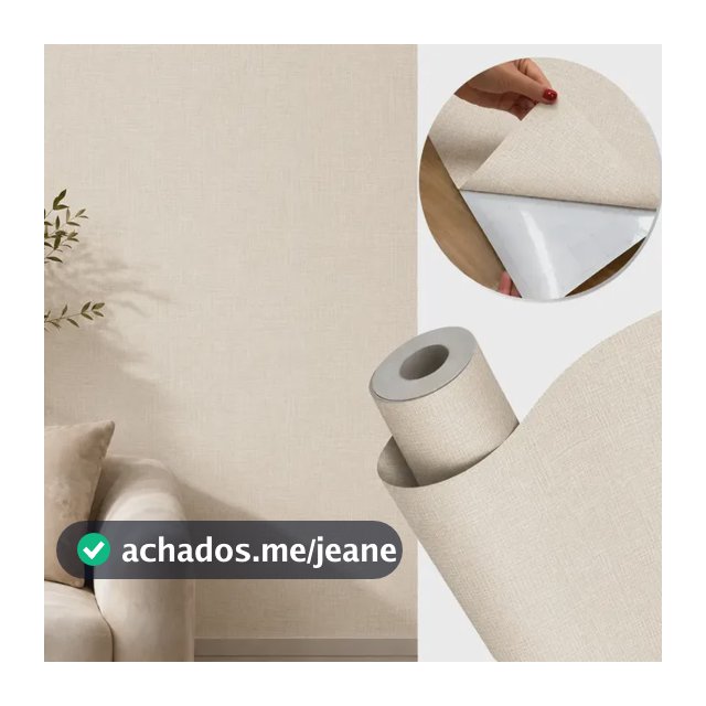 Papel De Parede Linho Autocolante Texturizado Adesivo Lavave Linho Bege