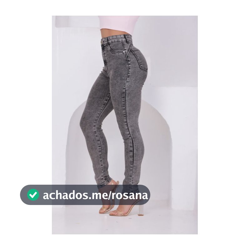 Calça Jeans Feminina Skinny Cintura Alta Levanta Bumbum Preto Jeans 44