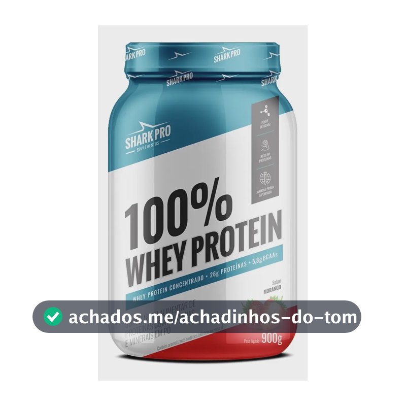 Whey 100% Whey Protein Concentrado - Shark Pro Sabor Morango