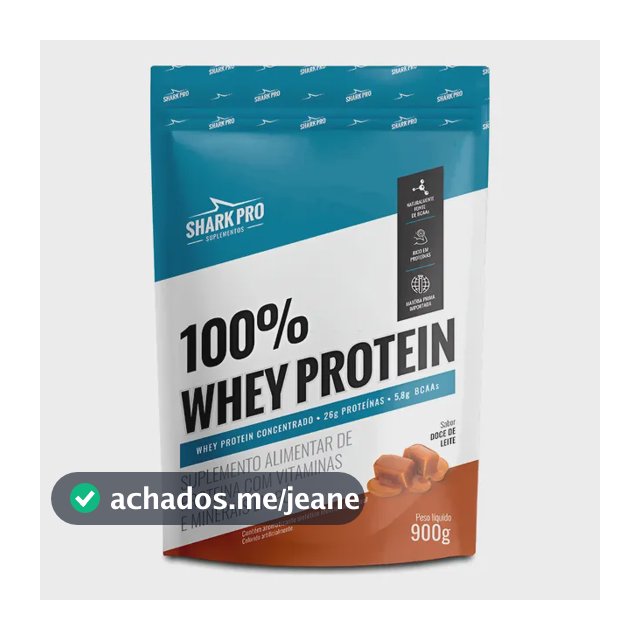 100% Whey Protein Conc Refil 900g Grow Soldiers - Shark Pro Sabor Doce De Leite