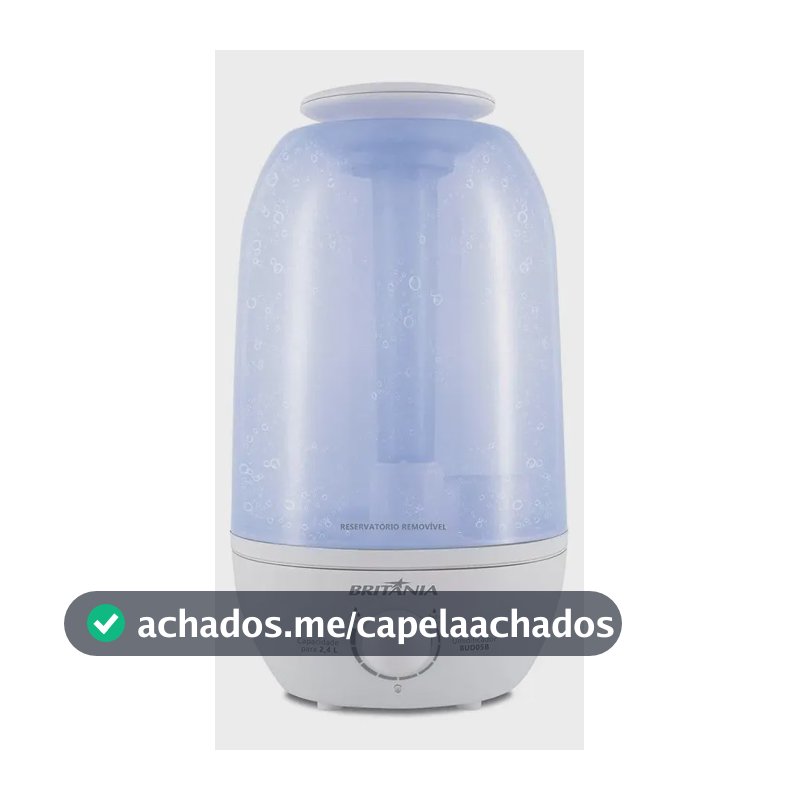 Umidificador Bud05b 2,4l Britânia Branco Bivolt Ultrassônico Branco E Azul 127/220v