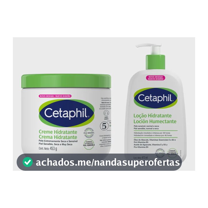 Kit Cetaphil: 1 Creme Hidratante Neutra 453g + 1 Loção Hidratante Neutra 473ml