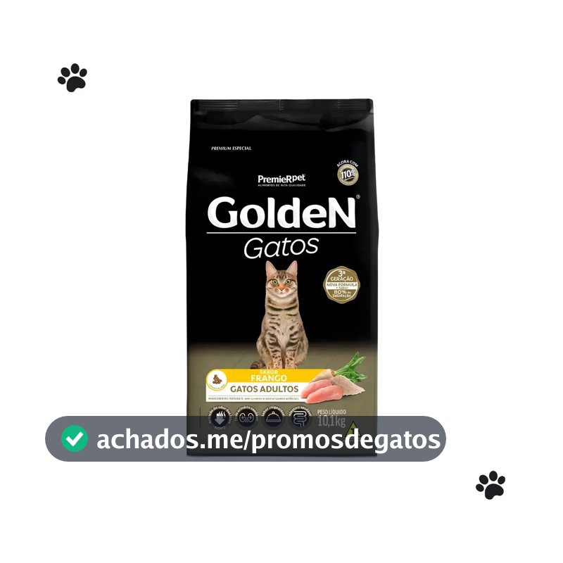 Ração Golden Premium Especial Gato Adulto sabor Frango 10,1Kg