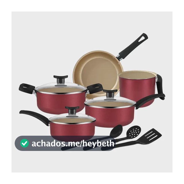 Jogo De Panelas Antiaderente Teflon 8 Peças Cereja