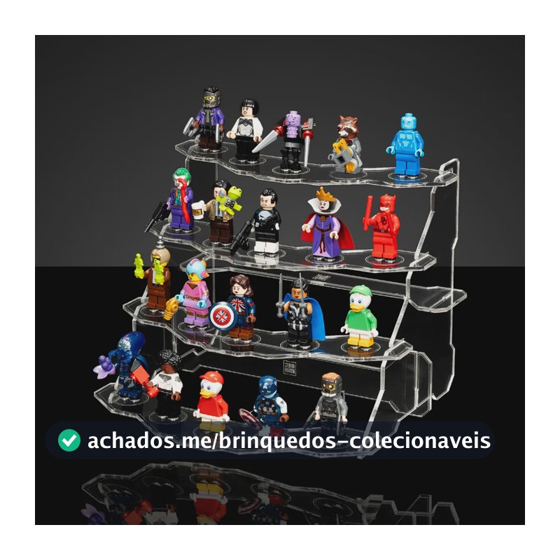 Expositor Compatível Com Lego Display Coleção Escada Geek Cristal