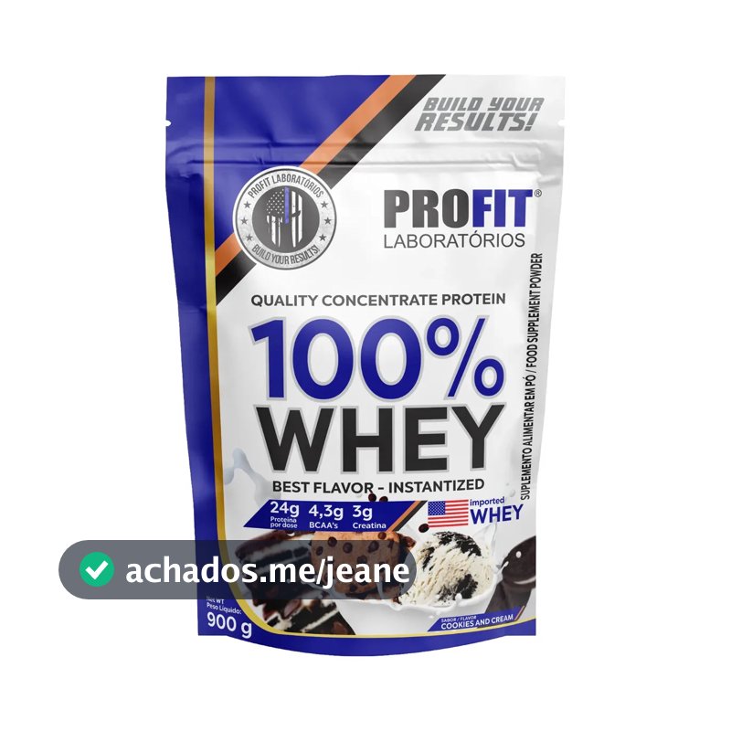 Whey protein Profit 100% Quality Concentrate em pó sabor Cookies and cream x 900g