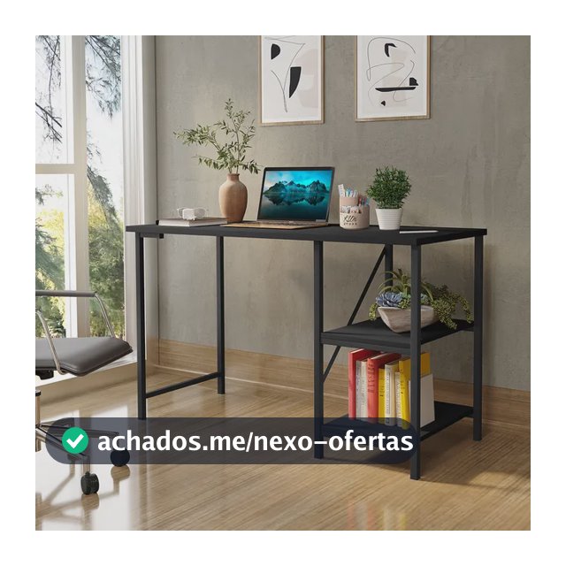 Escrivaninha Mesa Office Estudo Estilo Industrial Cor Preto 1,10m Klm Store