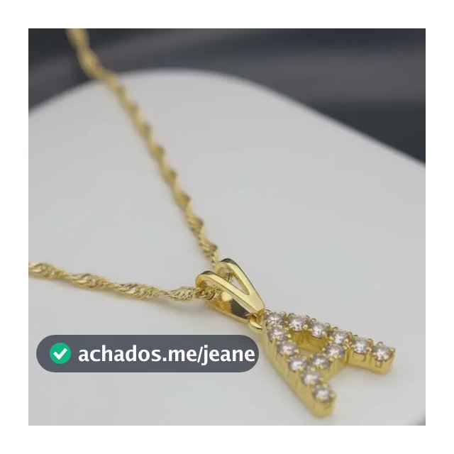 Colar Letra Feminino Folheado Ouro 18k Presente Luxo