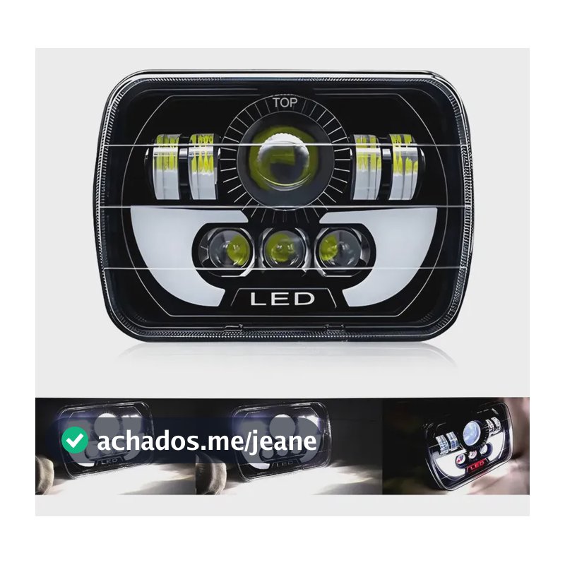 Unidade Faróis Universais De 160w Led Quadrados Com 3 Modos Preto