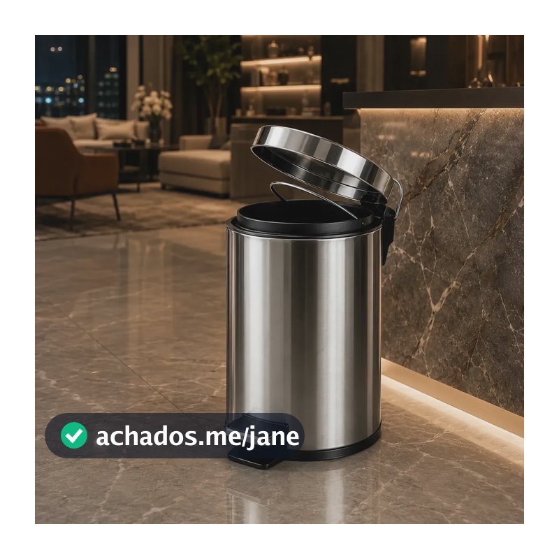 Lixeira Inox 5l Com Pedal Balde Removível Banheiro Cozinha Prateado