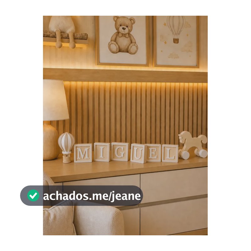 Kit Decoração Quarto Bebê Nome Personalizado Elegante Luxo - 6 Letras