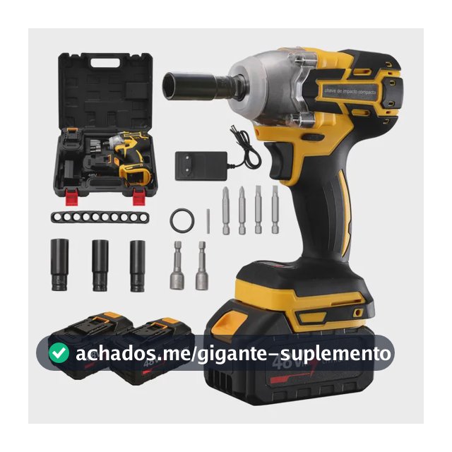 Chave De Impacto A Bateria 48v Profissional Amarelo 48v