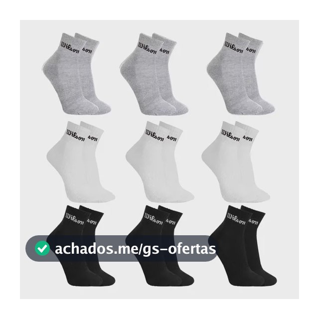 Kit 9 Pares Meias Wilson Cano Médio Masculino Adulto