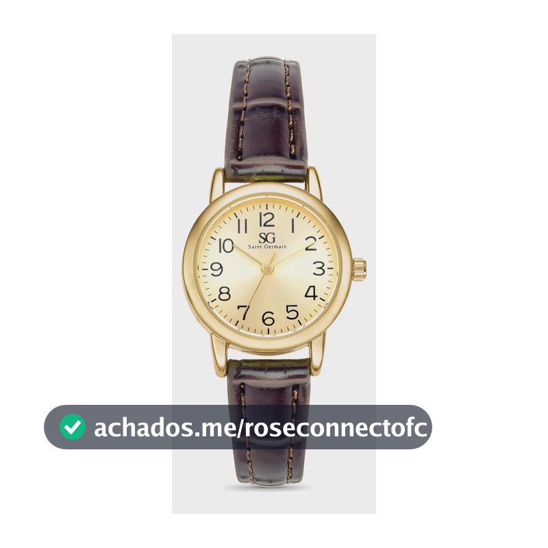 Relógio Saint Germain Houston Feminino Analógico Marrom Dourado Com Pulseira de Couro Sintético