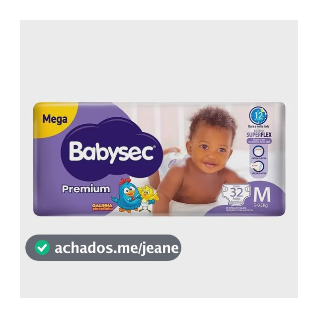 Fralda Premium Flexiprotect Galinha Pintadinha Babysec Sem gênero M