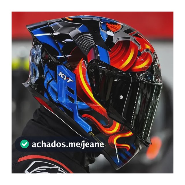 Capacete Kyt Quit Quits Tt Course Magnet Azul Vermelho Fogo