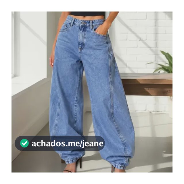 Calça Jeans Barrel Feminina Mom Ballon Cintura Alta