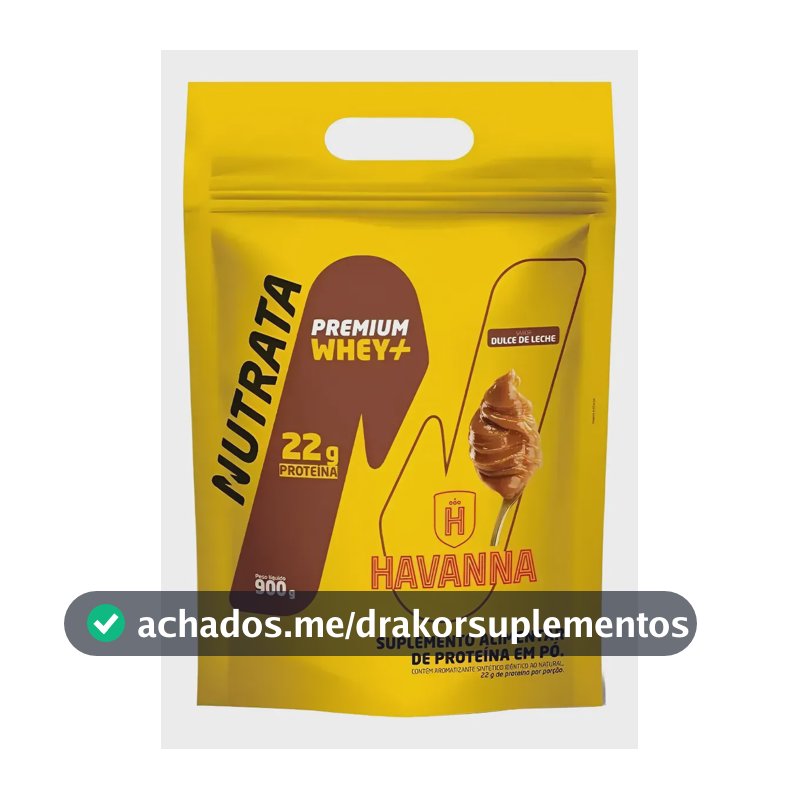 Whey Premium+ Havana Dulce De Leche Nutrata 900g Refil Doce De Leite