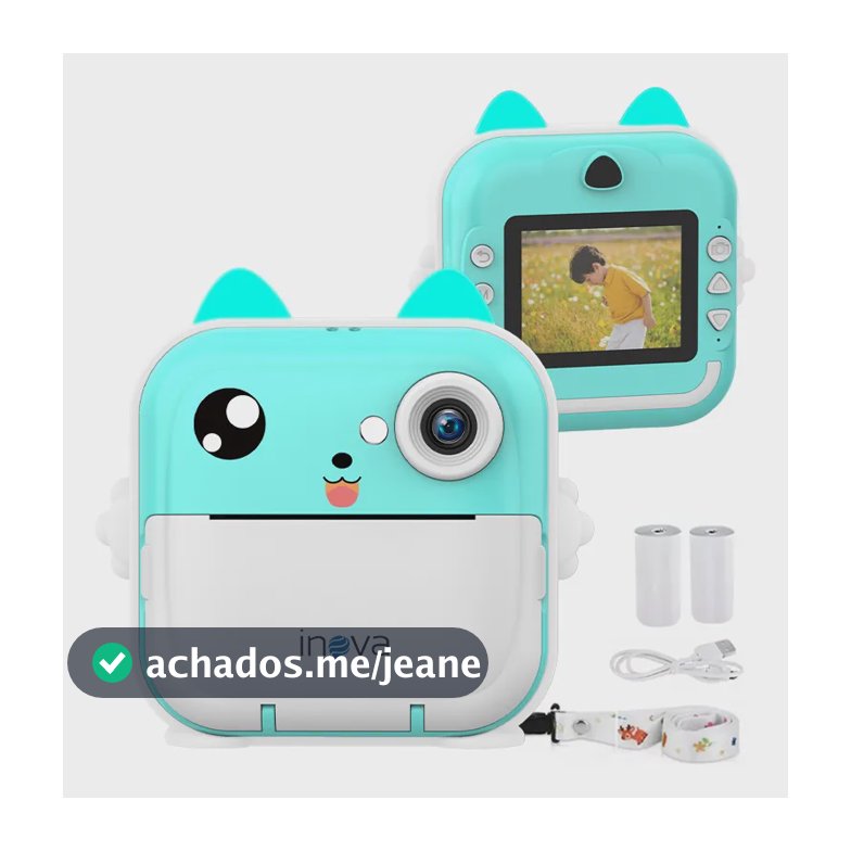 Câmera Infantil Instantâneal Tela Digital Hd Divertida Jogos Azul
