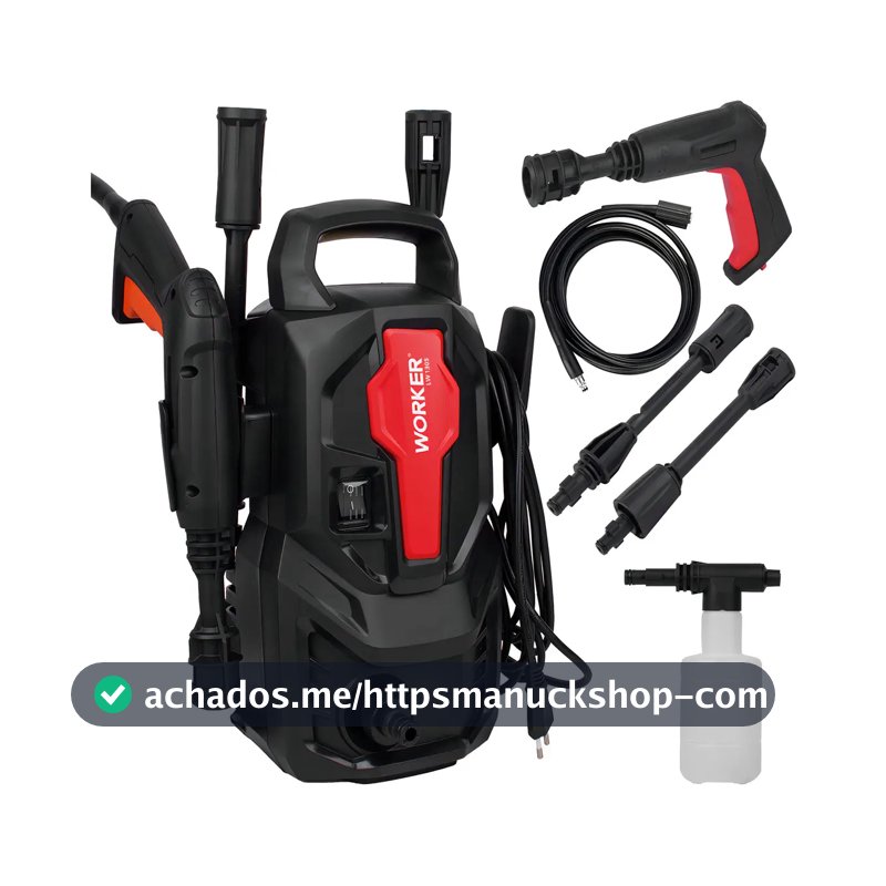 Lavadora De Alta Pressão Potente 1305lbs Kit Shampoo Worker