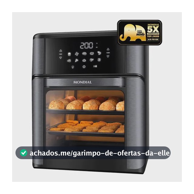 Fritadeira Elétrica AFON-12L-BG Forno Oven 12 Litros Preto Mondial