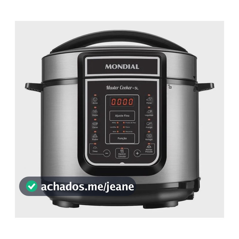 Panela De Pressão Elétrica Digital Mondial 5l Preto E Inox 110v