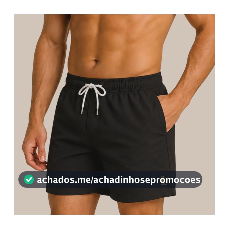 Short Masculino Neon Bermuda Praia Mauricinho Jr Rf. 001 Preto M
