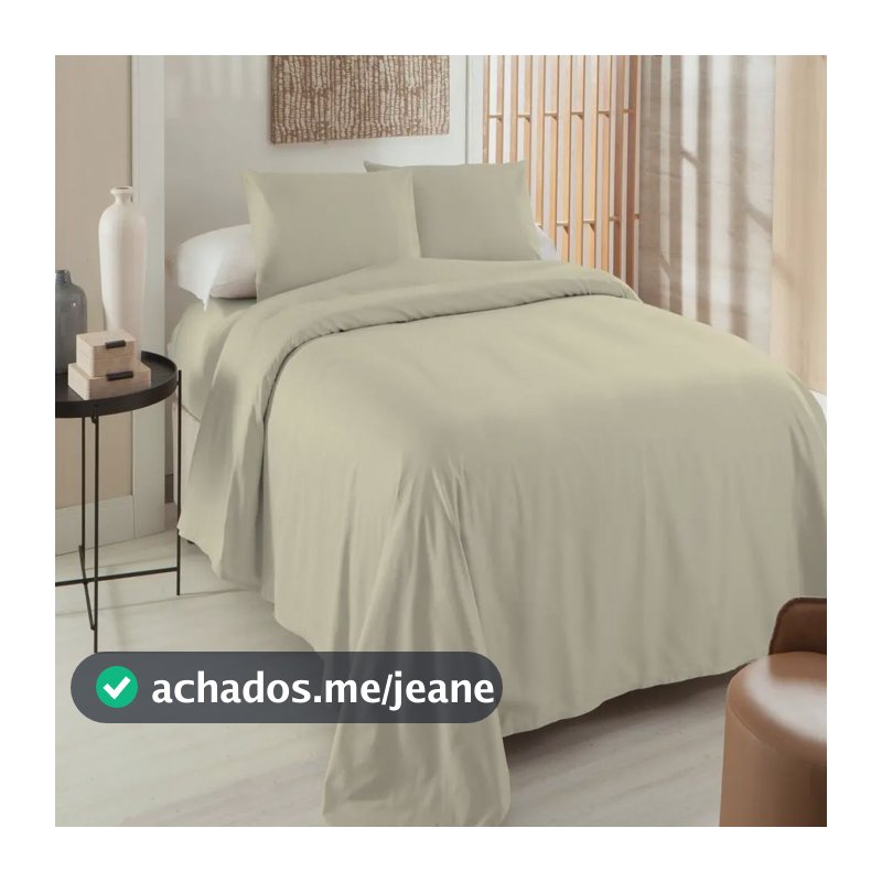Jogo De Cama 400 Fios King Liso Elegance Corttex Cor Bege
