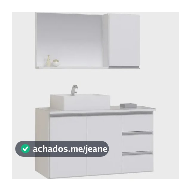 Conjunto De Banheiro Completo Prisma 80cm Gabinete