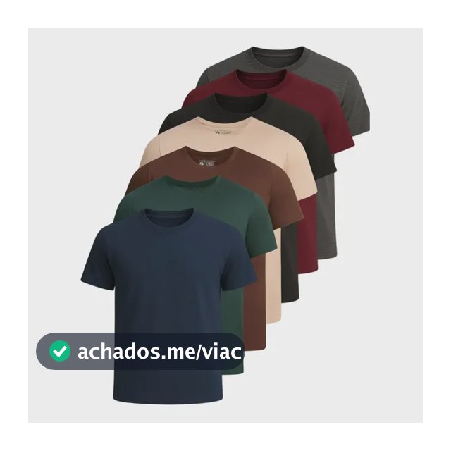 Kit 7 Camisetas Basica Lisa Algodão Premium Masculina