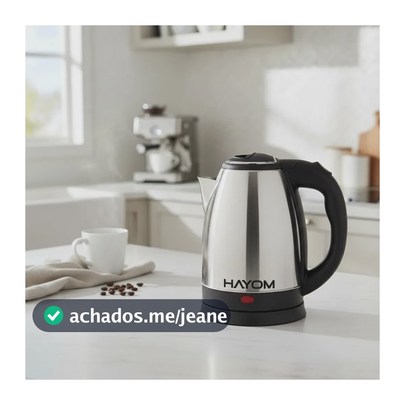 Chaleira Elétrica 1,8l 1000w Jarra Inox Hayom Automatica Cromada