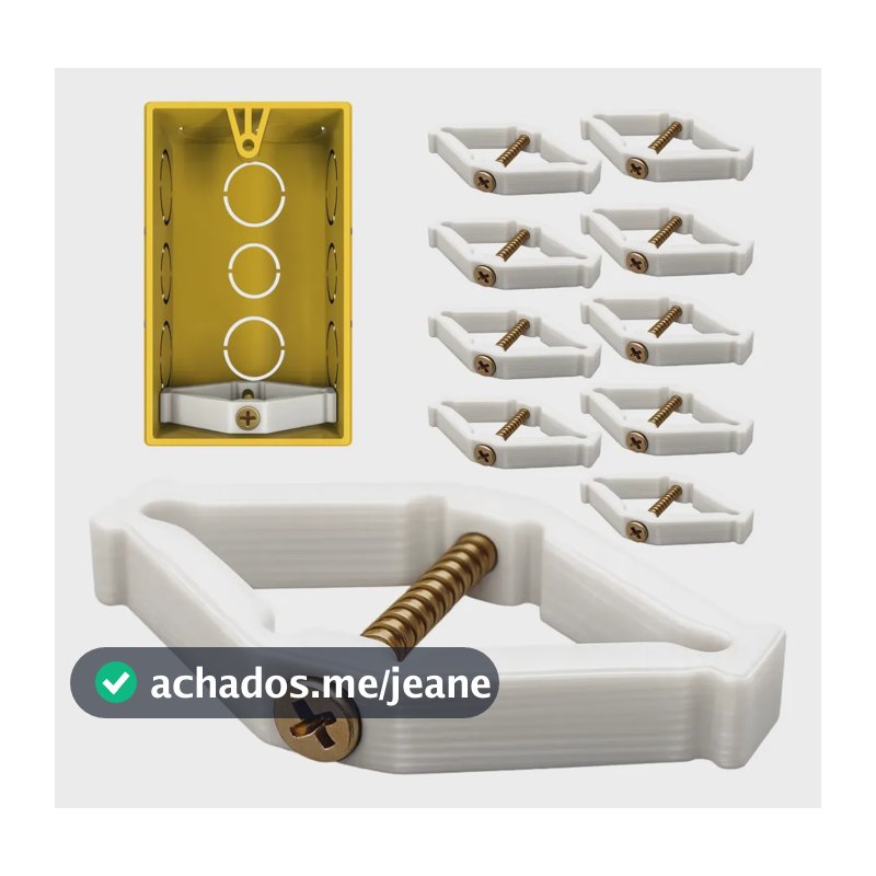 Kit 10 Reparo Salva Abas Tomadas Caixinha Luz 4x2 Expansível Branco