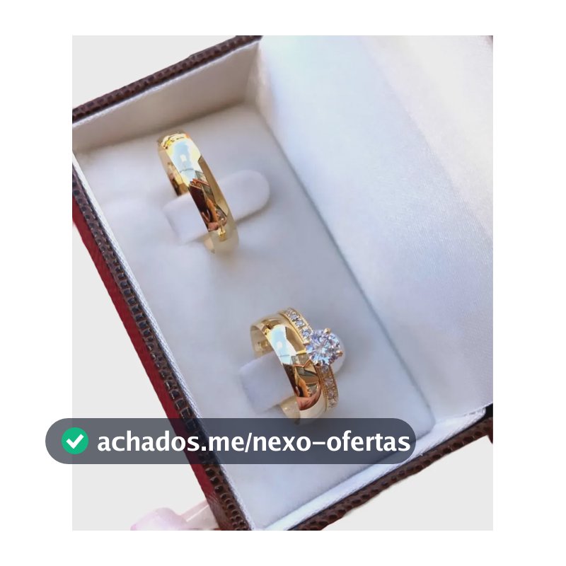 Par Alianças Tungstênio 4mm Banhada Ouro 18k Com Solitario