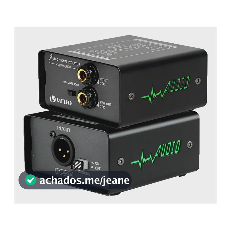 Isolador Áudio Xrl 1 Canal Vedo Elimina Interferência Ruído Preto 127/220v