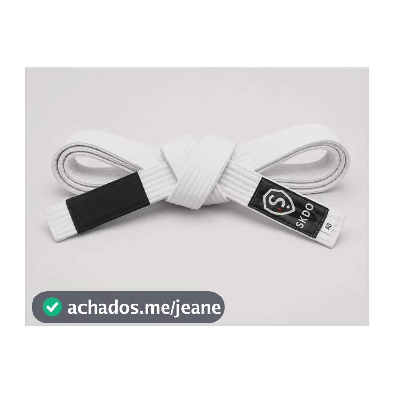 Faixa Branca Jiu Jitsu 6 Costuras Estruturada Infantil Branco M2