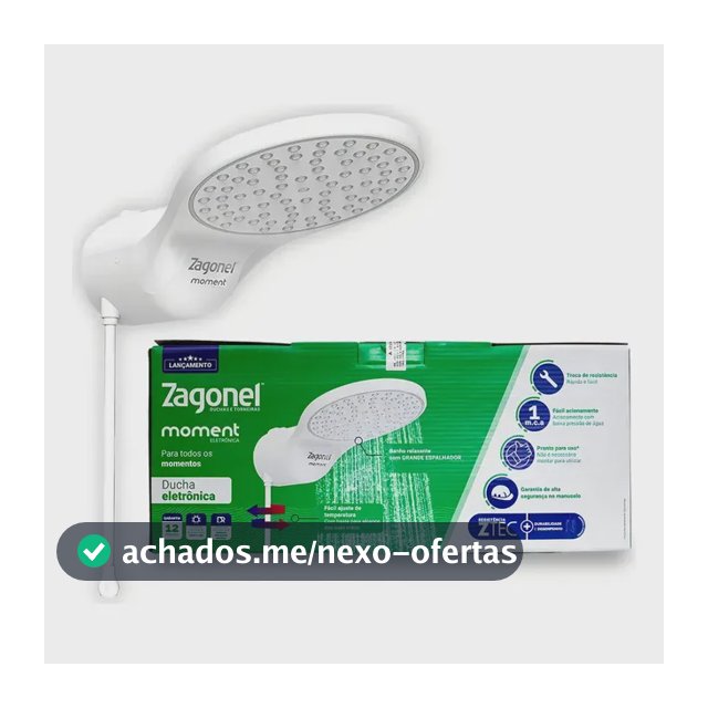 Chuveiro Eletrônico Zagonel Moment 7500w Branco 7.5 Kw. 220v