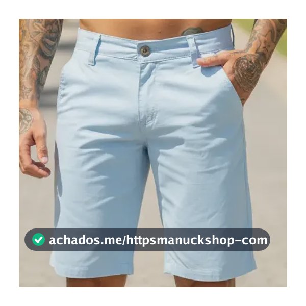 Bermuda  Masculina Dm 100 % Algodão De Sarja Bolso Faca