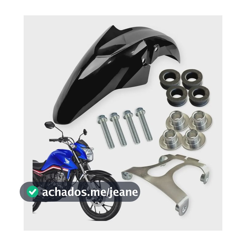 Paralama Honda Cg Titan 150/160 Fan Start 2014 A 2024 Preto Dianteira