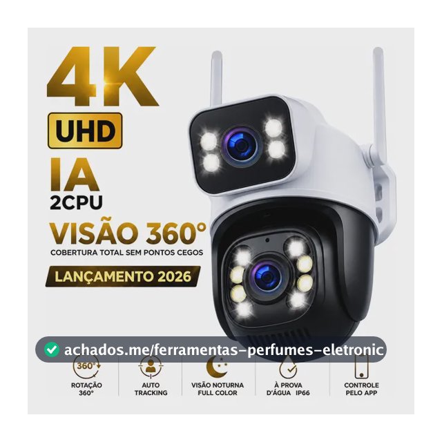 Câmera Segurança Externa Ip Wifi A28 App Icsee A Prova Dagua Ip66 Dome Lente Dupla Lentes 2 Em 1 Vigilancia Visão Noturna Infravermelho 4k Uhd Nova Geração Lançamento 2026 Nexgen