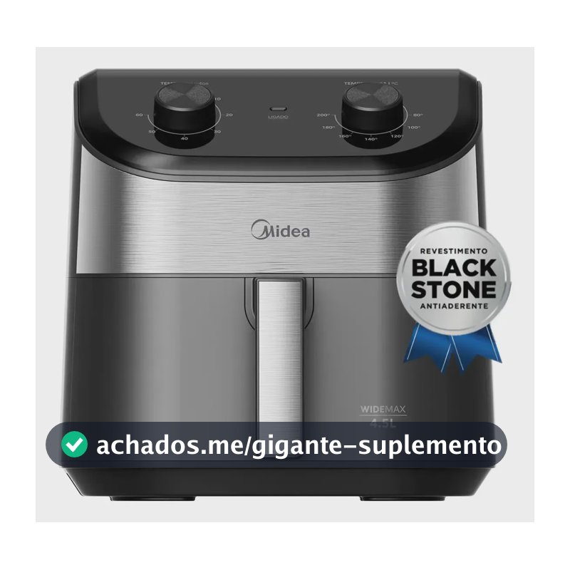 Fritadeira Air Fryer 4,5l Widemax Com Interior De Alumínio 1500w Midea