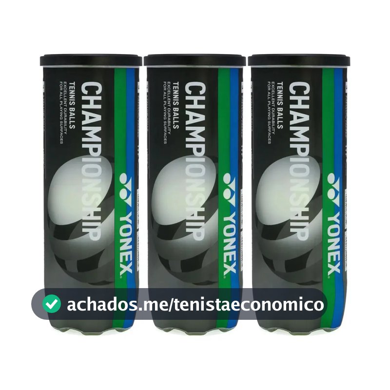 Bola De Tênis Yonex Championship Pack Com 03 Tubos Amarelo