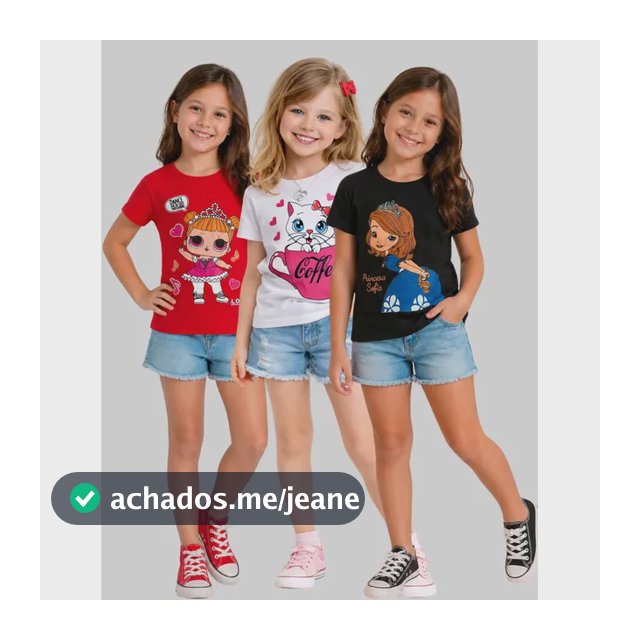 Kit 3 Blusas Camisetas Infantil Menina Algodão 1 A 10 Anos